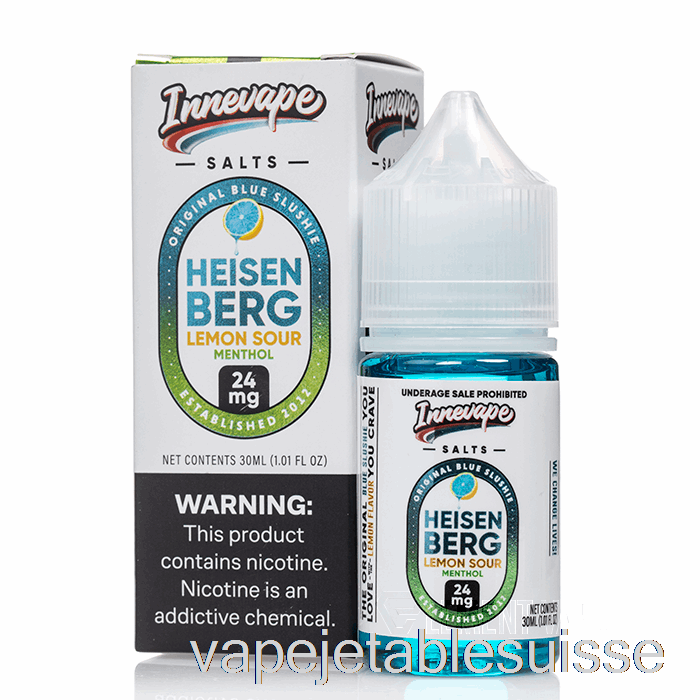 Vape Suisse Heisenberg Citron Aigre Menthol - Sels Innevape - 30ml 24mg
